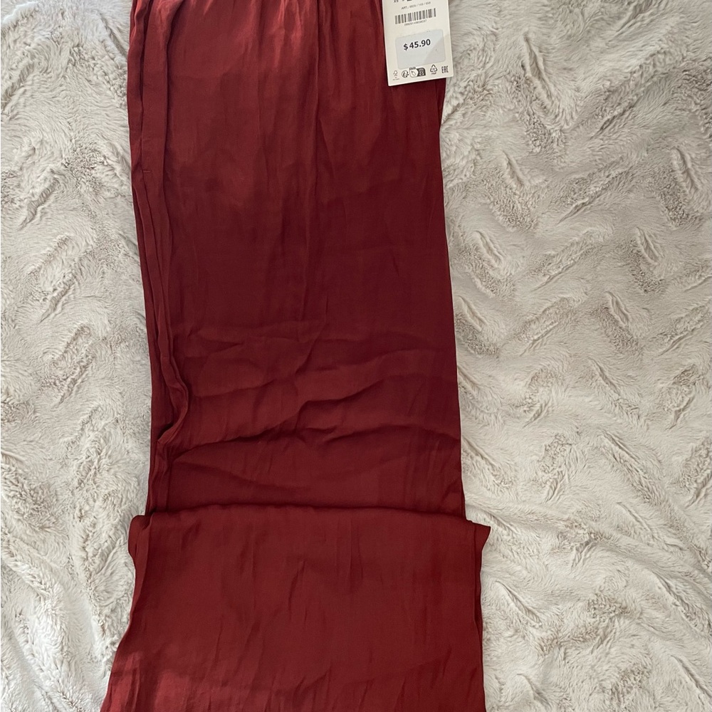 Elegant Red/orange wide leg pants